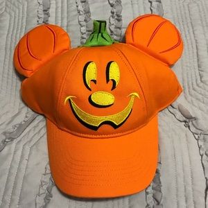 Disney Parks Mickey Pumpkin Light Up Hat Cap Adult Halloween Ears 2019 RARE